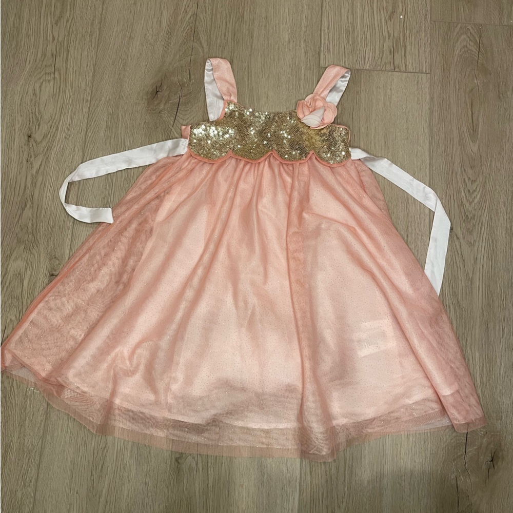 H&M toddler dress in pink and gold